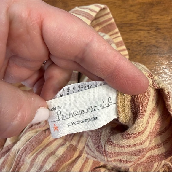 Known Supply Striped tan brown Women's Shorts size medium 100% organic cotton - Picture 4 of 8